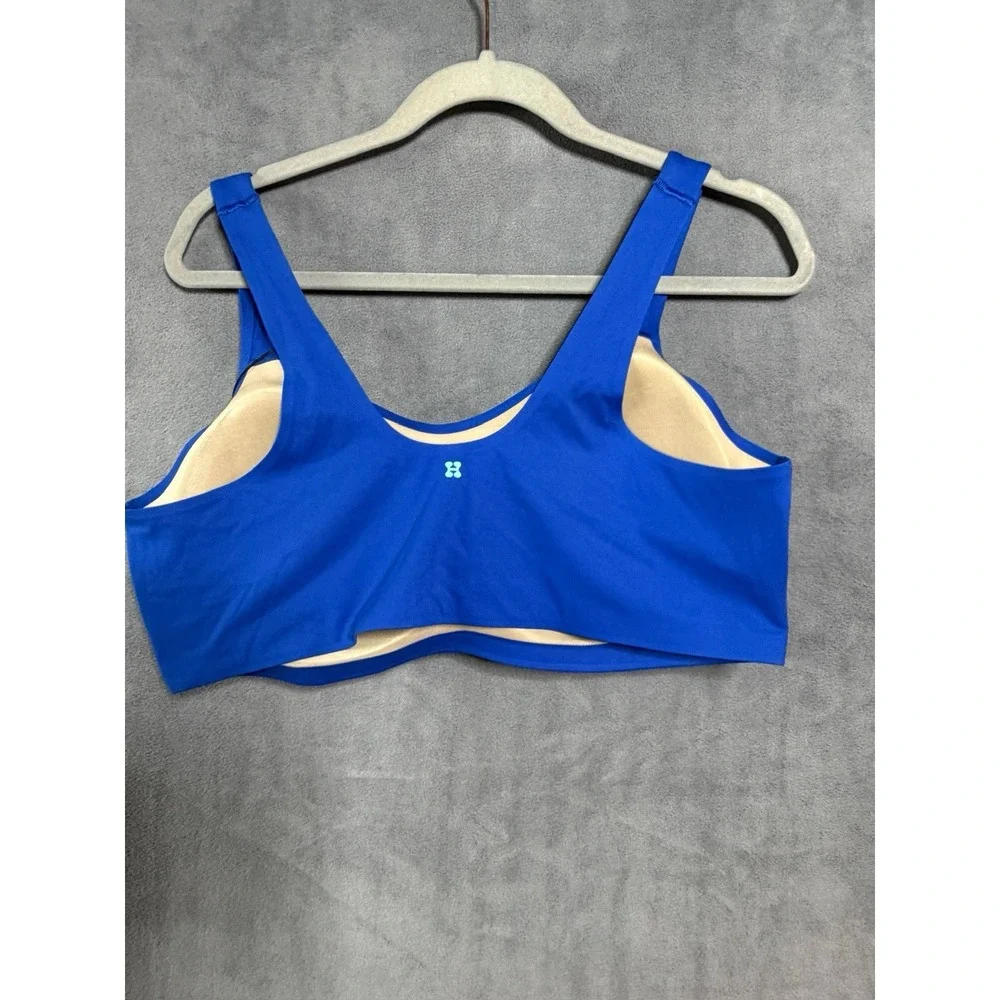 New HUUG XXL Double Plunge Wireless Bra Orient Blue NWT Comfort Stretch Colorful